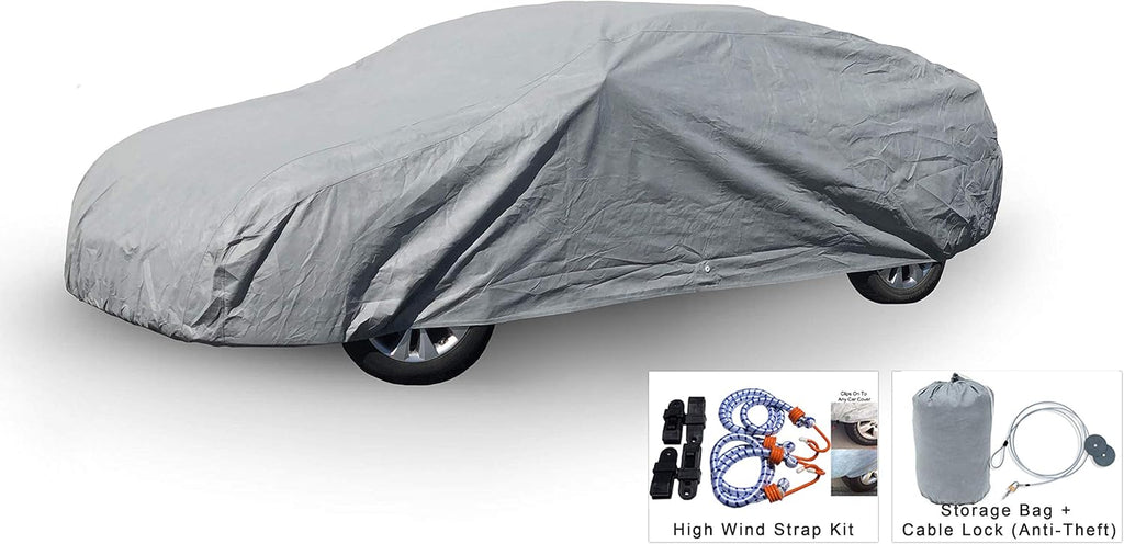 5 Layer Car Cover with Cable Lock and Wind Straps I4704
