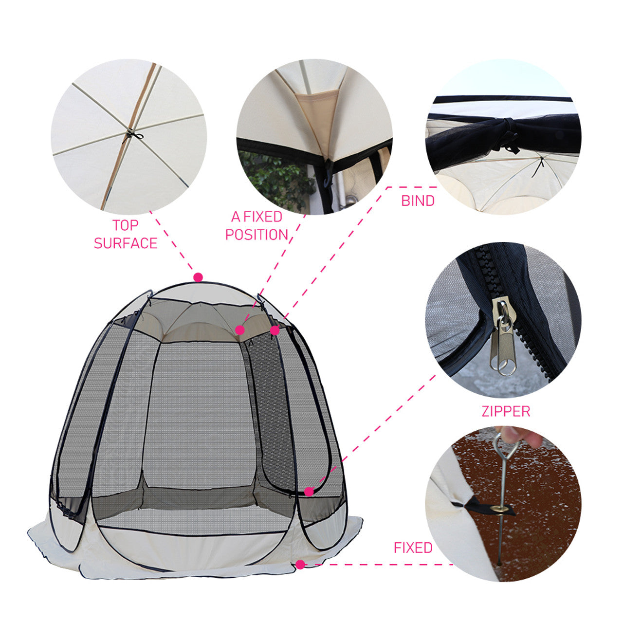 Pop Up Gazebo Tent With Screen Mesh A838623