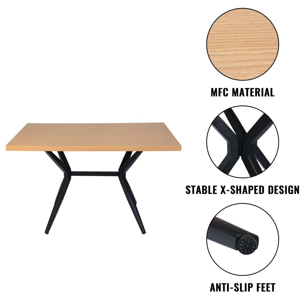 48"x30" Dining Table with Solid Metal Legs C680