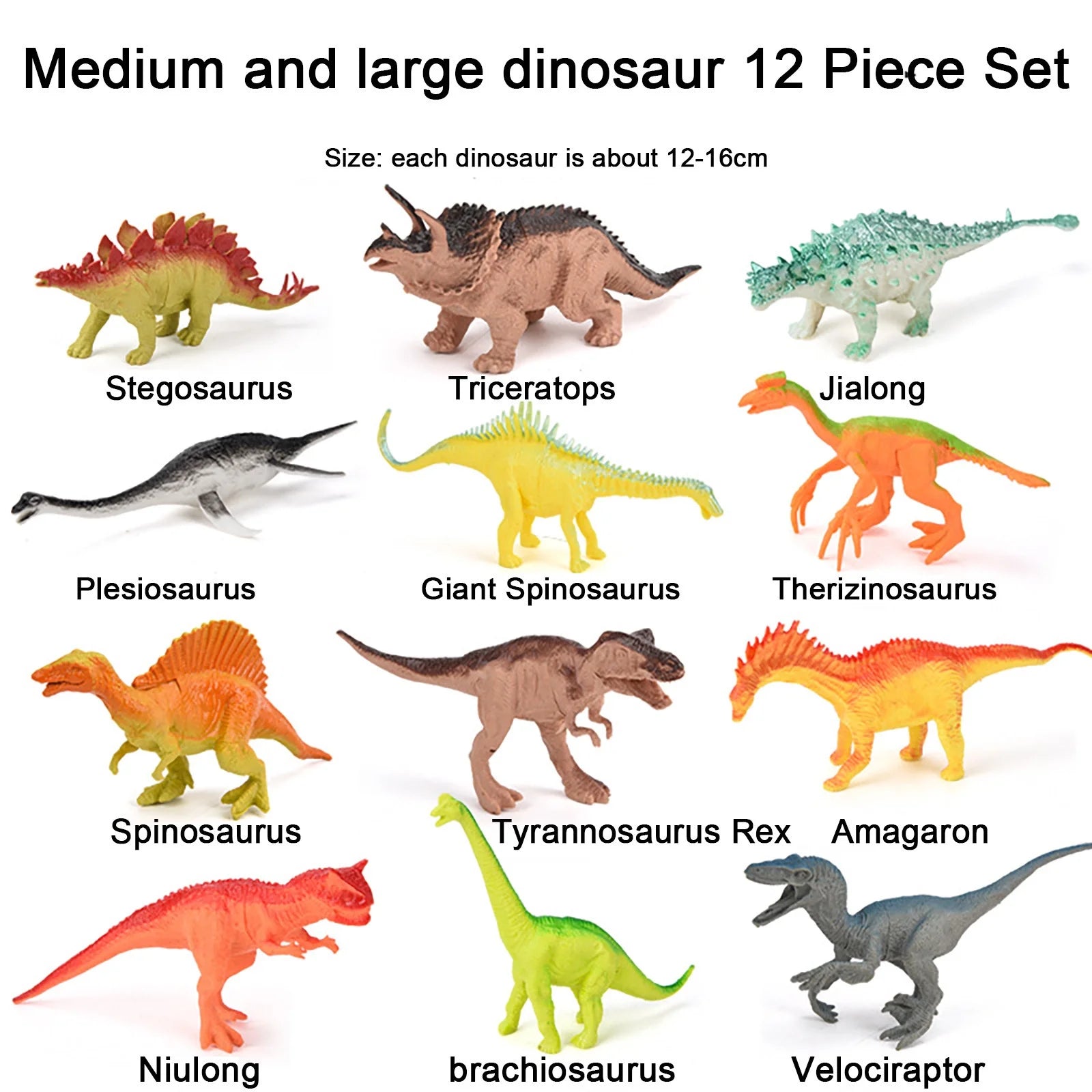 12pcs Large Dinosaur Action Figures Toys Z762936
