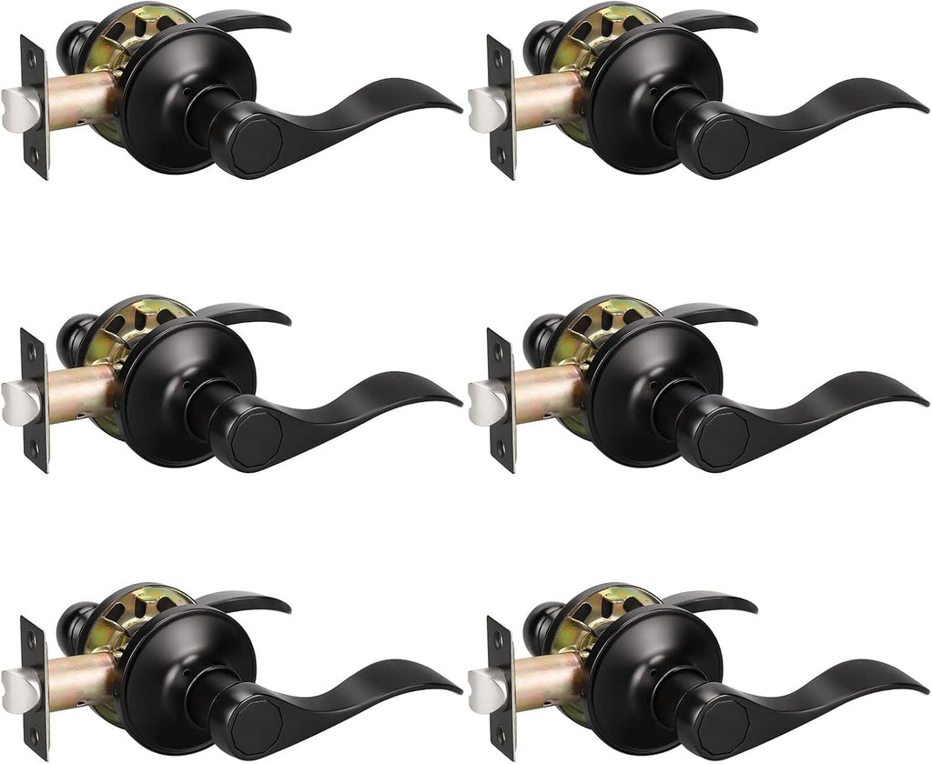 4 Pack Non-Locking Door Lever Set with Oil Rubbed Bronze Finish P65753