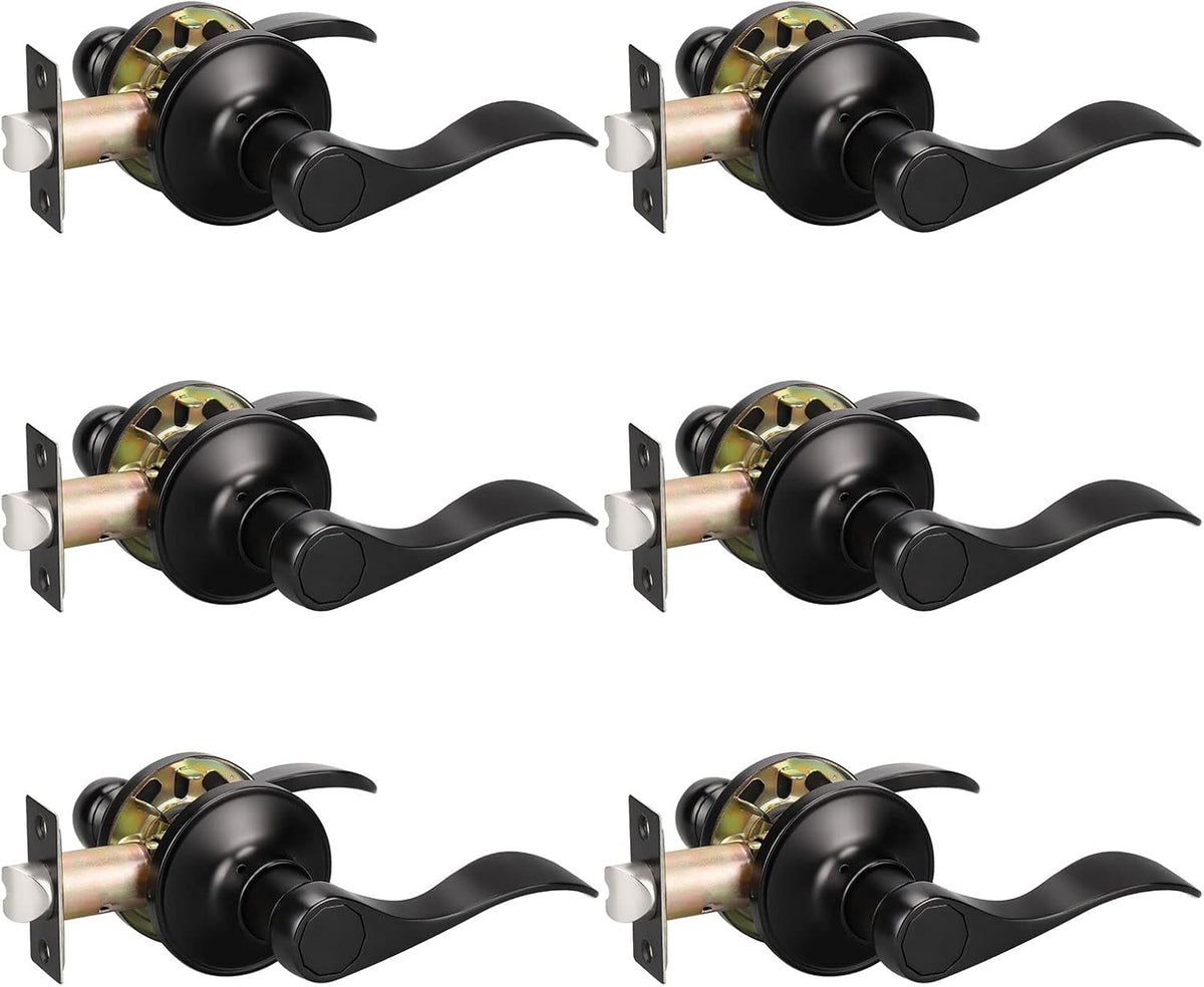 4 Pack Non-Locking Door Lever Set with Oil Rubbed Bronze Finish P65753