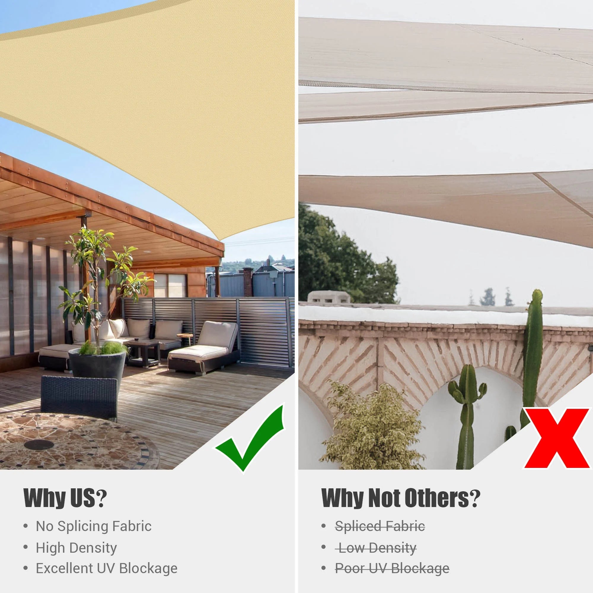 16x12 Ft 97% UV Block Rectangle HDPE Sun Shade Sail Canopy K876