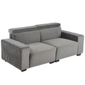Dark Gray Velvet Two-Seater Sofa with Side Pockets R9317