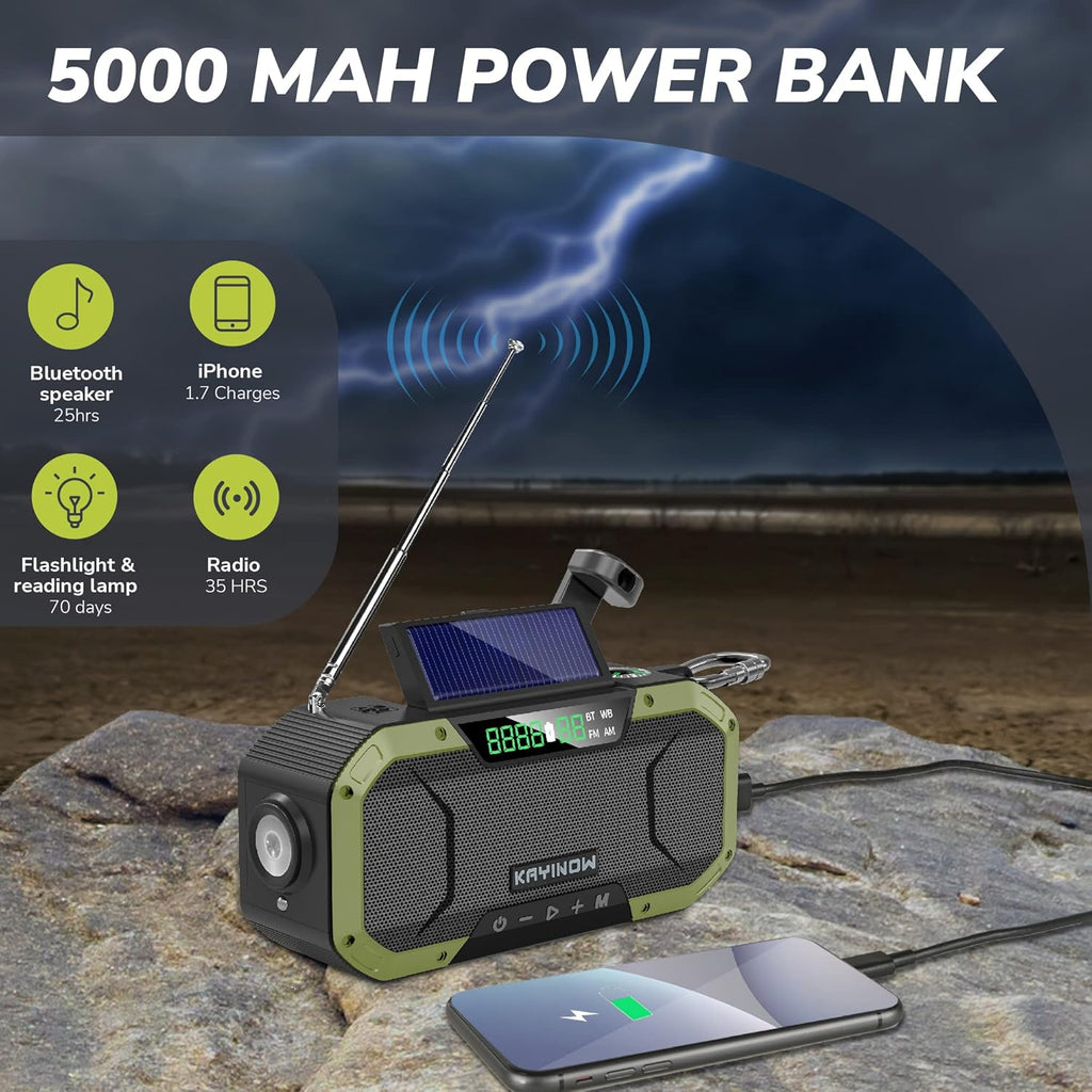Solar Powered Emergency Radio with Flashlight S86328