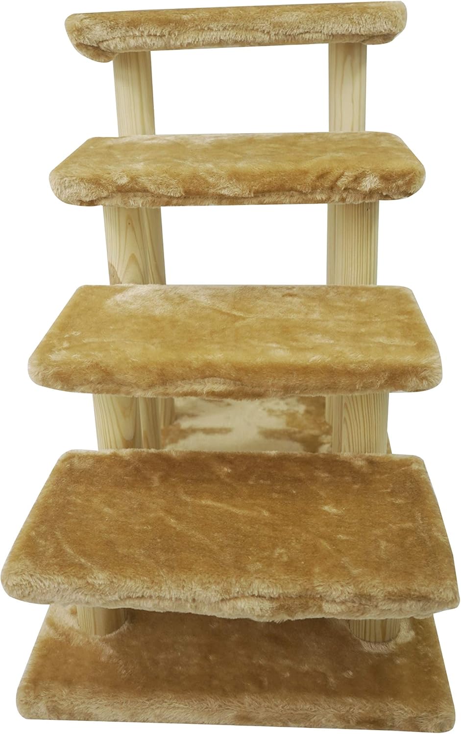4-Step Wooden Pet Stairs with Detachable Carpet Y55692