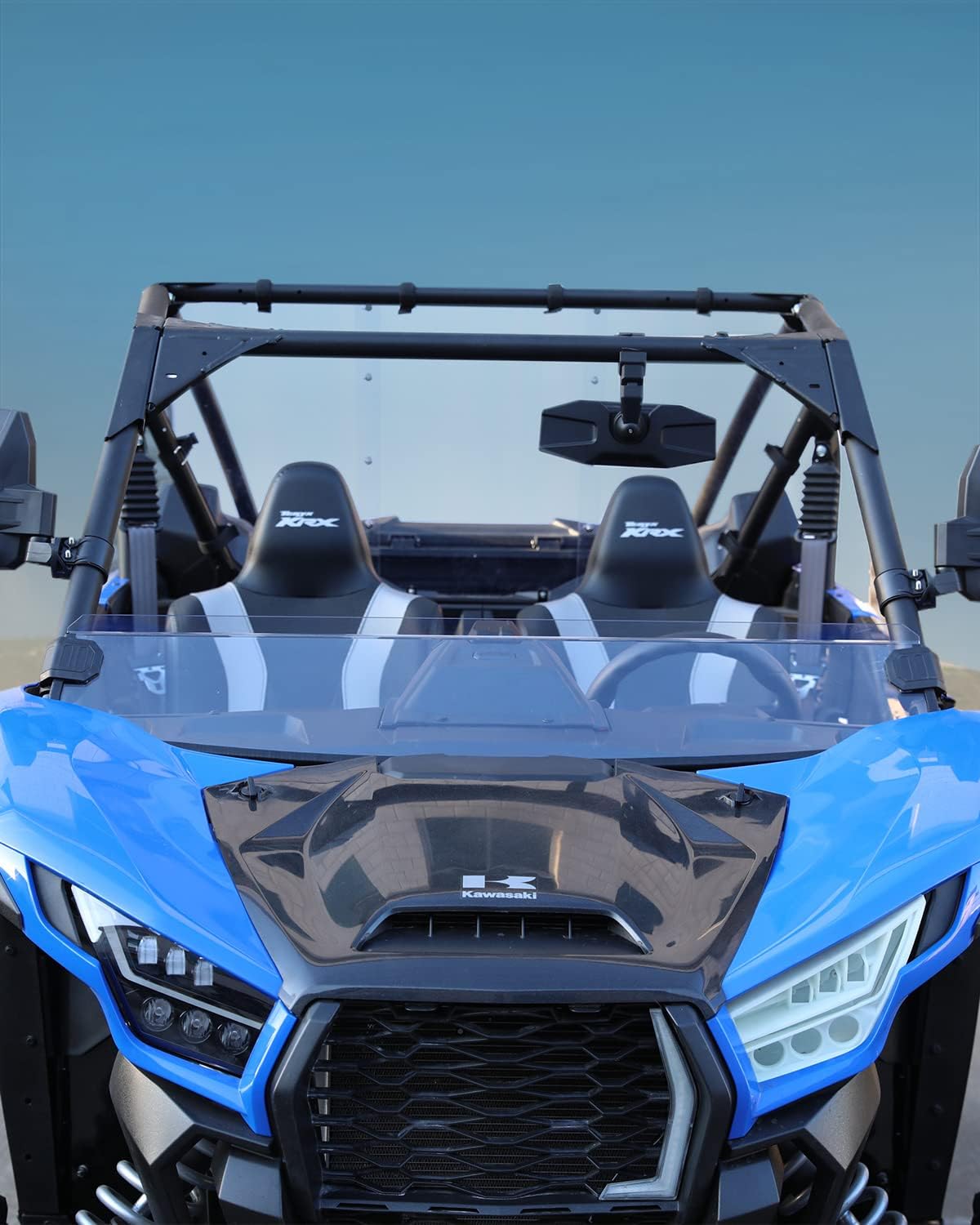 Front Half Windshield for Kawasaki Teryx KRX 1000, Clear Hard Coated Vented Polycarbonate Windscreen J64557