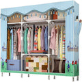 Extra Large Wardrobe Storage Closet with Hang Rod and 2 Side Pockets, Pack of 2 V7719