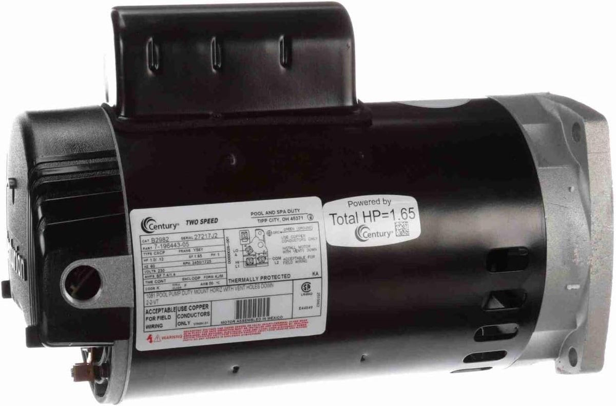 1.65 SF Square Flange Dual Speed Pool Pump Motor Y39589