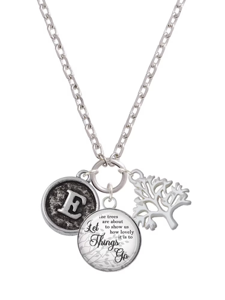 Silvertone Round Charm Necklace, 28" S3718