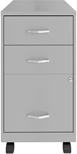 Navy 3 Drawer Metal Mobile File Cabinet with Lock J8501