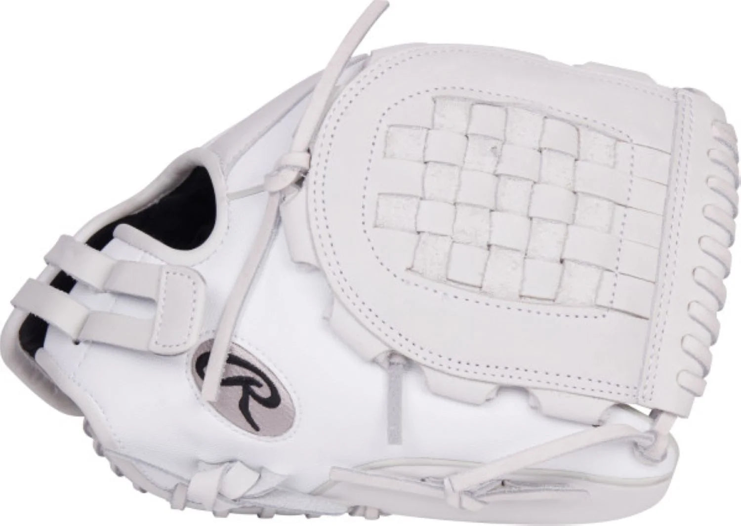 White 12" Basket Web Fastpitch Softball Glove U682