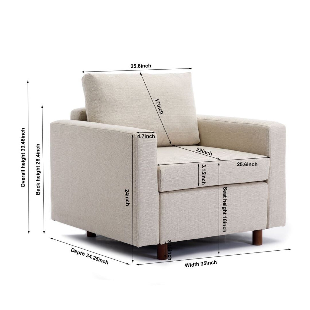 Cream Single Seat Module Sofa S9104