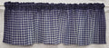 Navy Blue White Checked Gingham Curtain Panels Set of 2 24 Inch Long Q426