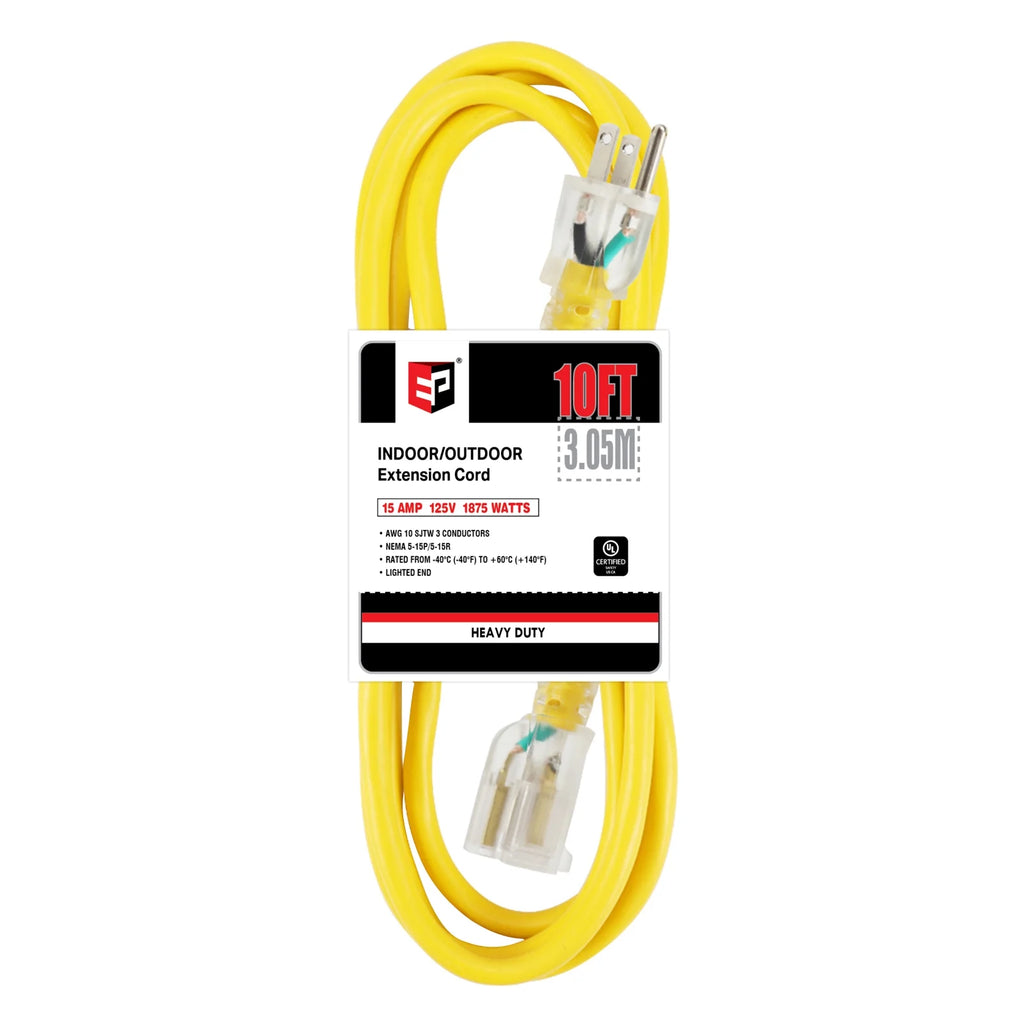 10 Ft 10/3 SJTW Yellow Extension Cord H876