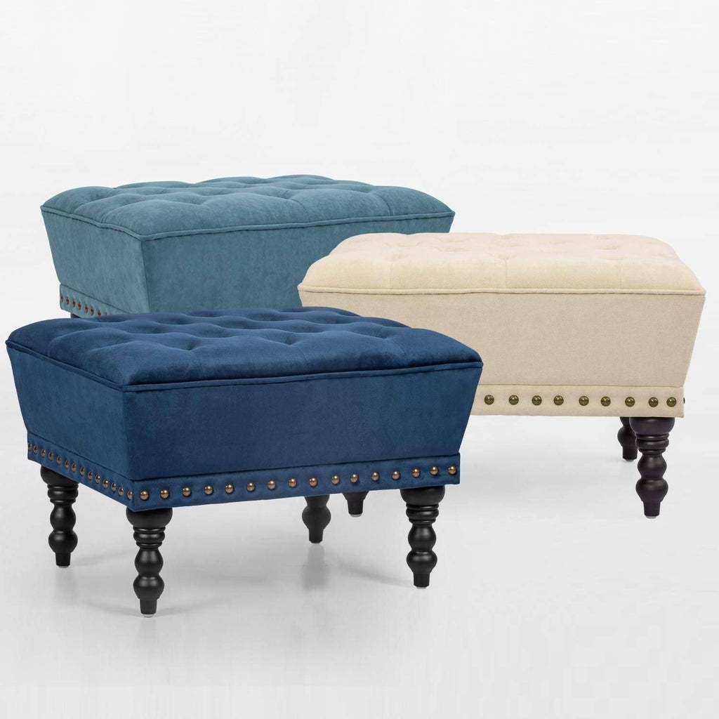 Ottoman Footstool with Nailhead 17 Inches High G821227