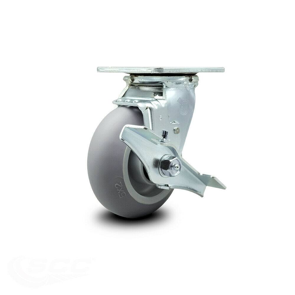 Thermoplastic Rubber Wheel Swivel Caster with Brake F44389