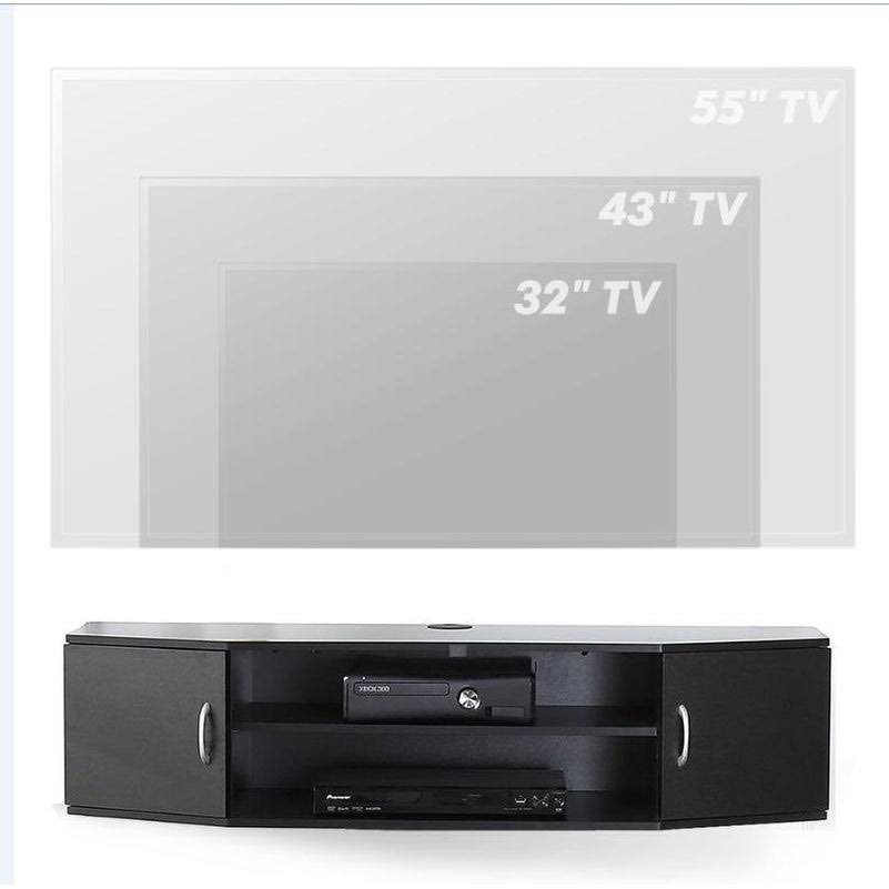 Wall Mounted TV Media Console Storage Hutch - 43.3 - Black O911