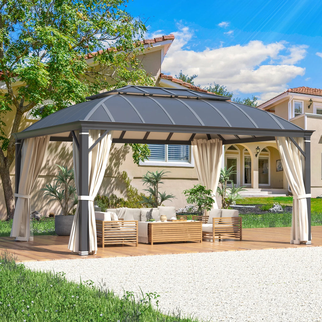 12'x16' Hardtop Aluminum Patio Gazebo with Aluminum Composite Double Roof T695771
