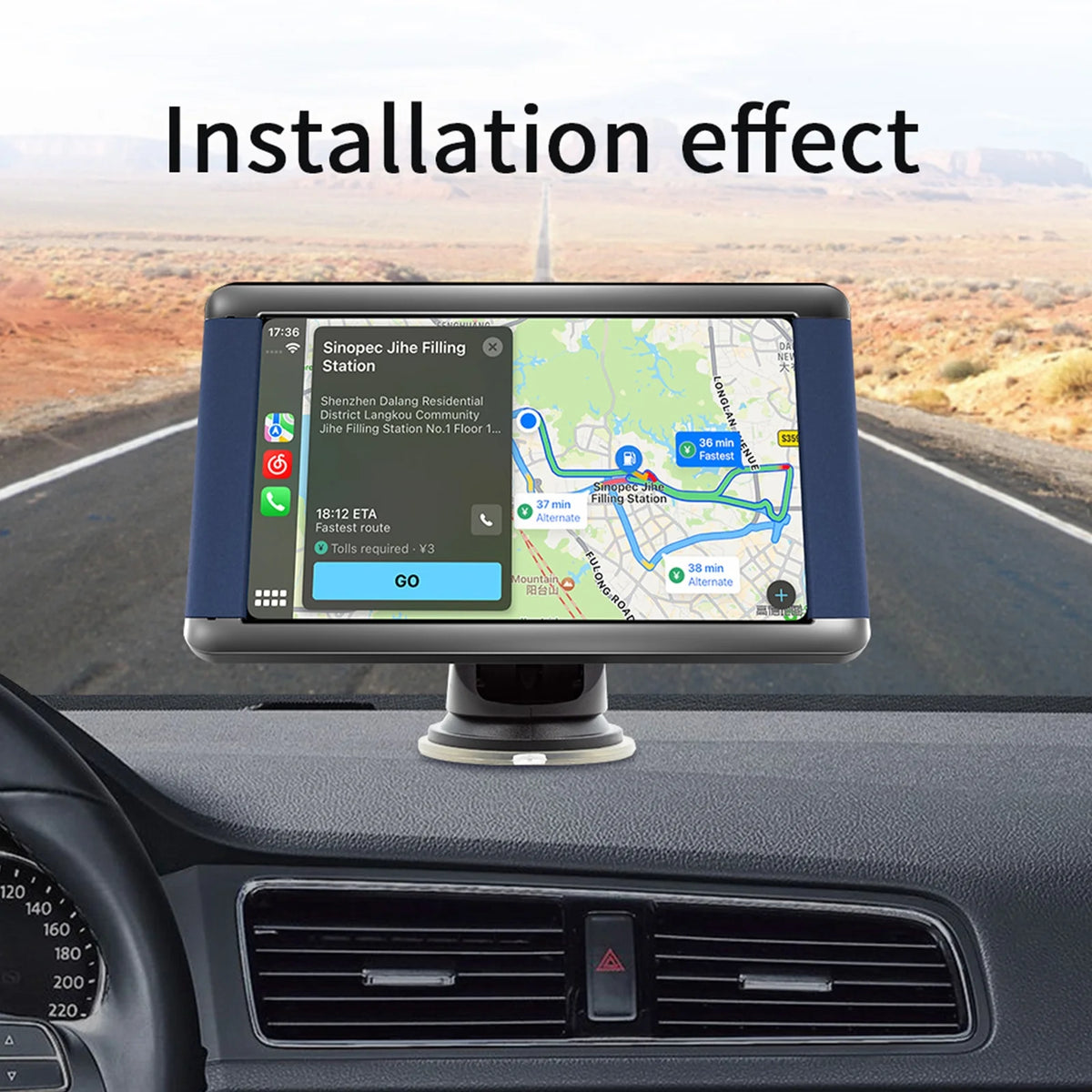 7" Portable Bluetooth Car MP5 Player Monitor Wireless Carplay Camera K784200