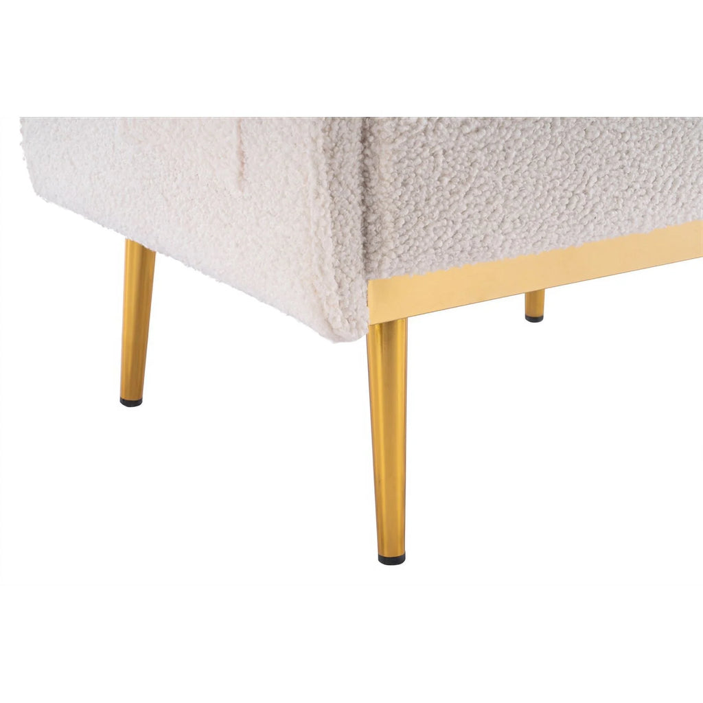 White Velvet Accent Armchair D8327