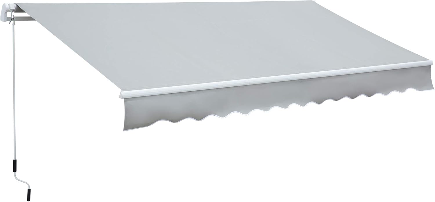 Retractable Patio Awning Canopy with Manual Crank Handle R746