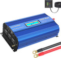 2000W DC 12V to AC 120V Modified Sine Wave Inverter with LCD Display Remote Control 3 AC Outlets Dual 2.4A USB Ports Q318121