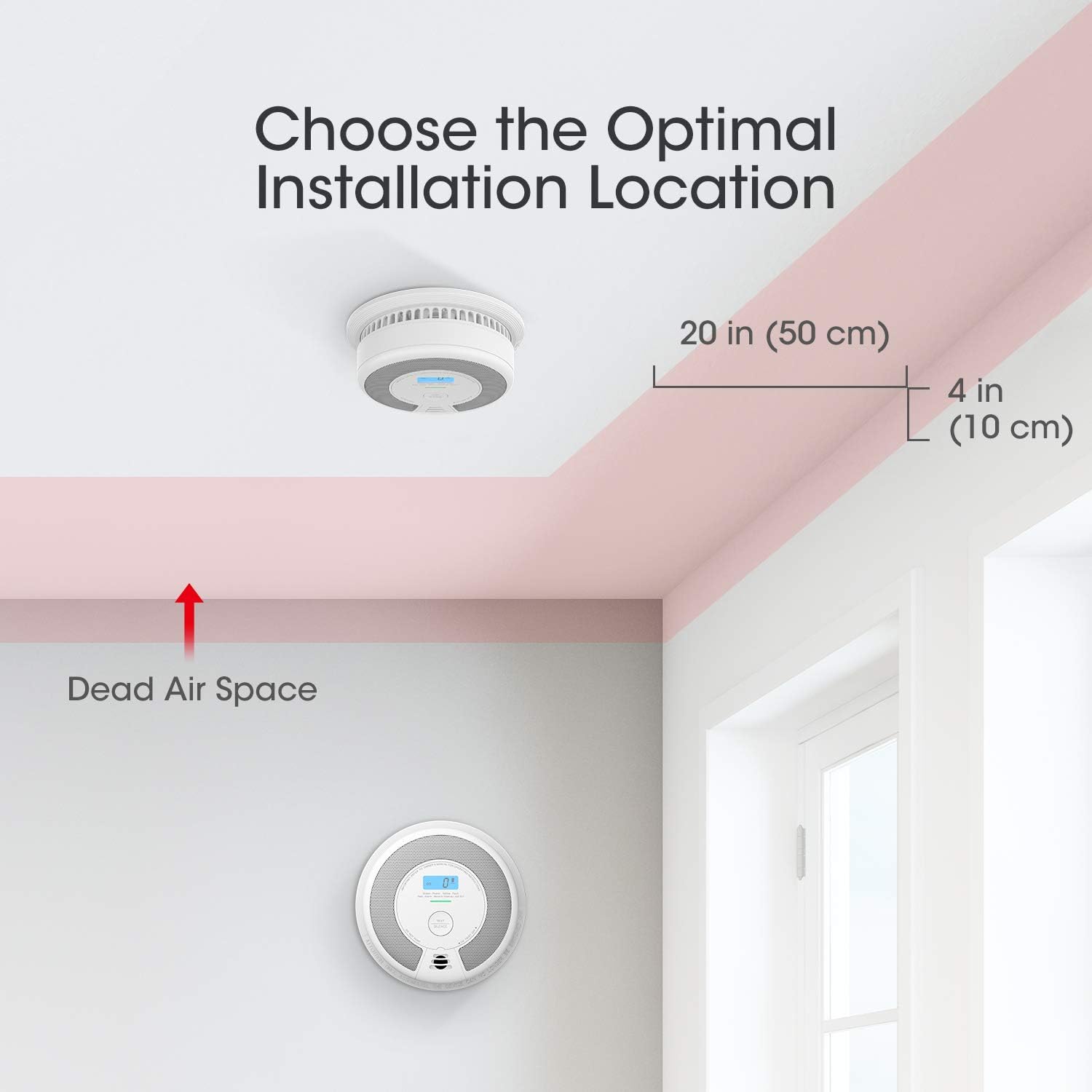 10-Year Battery Smoke Carbon Monoxide Detector Alarm with CO Readings A312501
