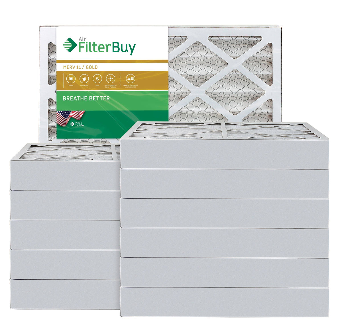 Gold MERV 11 14x25x4 Pleated AC Furnace Air Filter, Pack of 12 Z315109