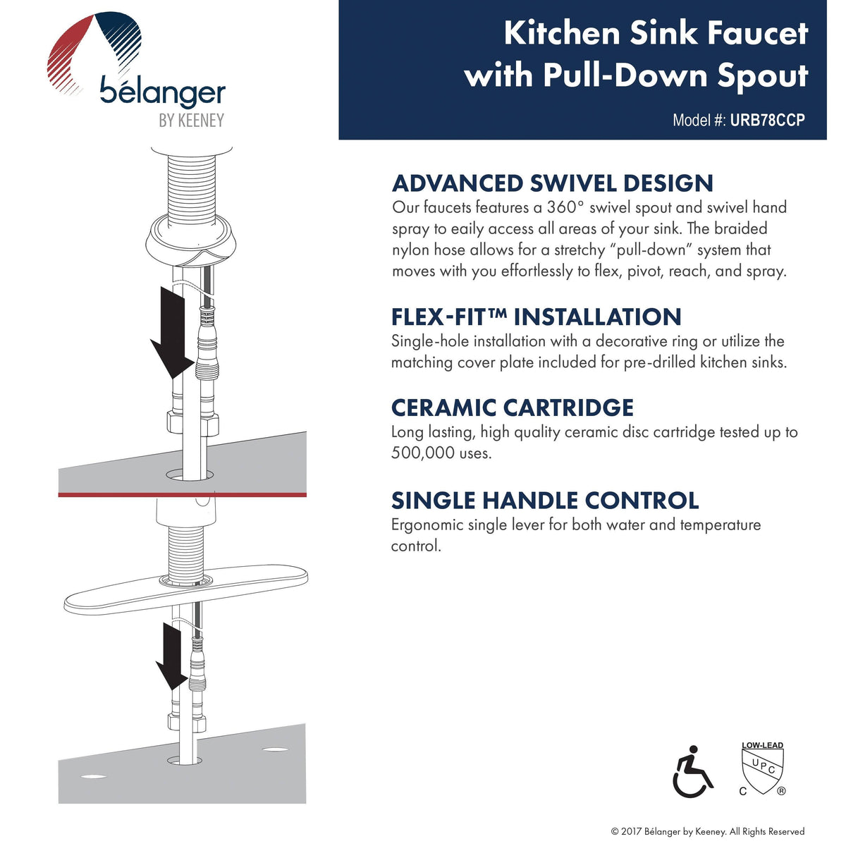 Polished Chrome Pull-Down Kitchen Faucet G6690