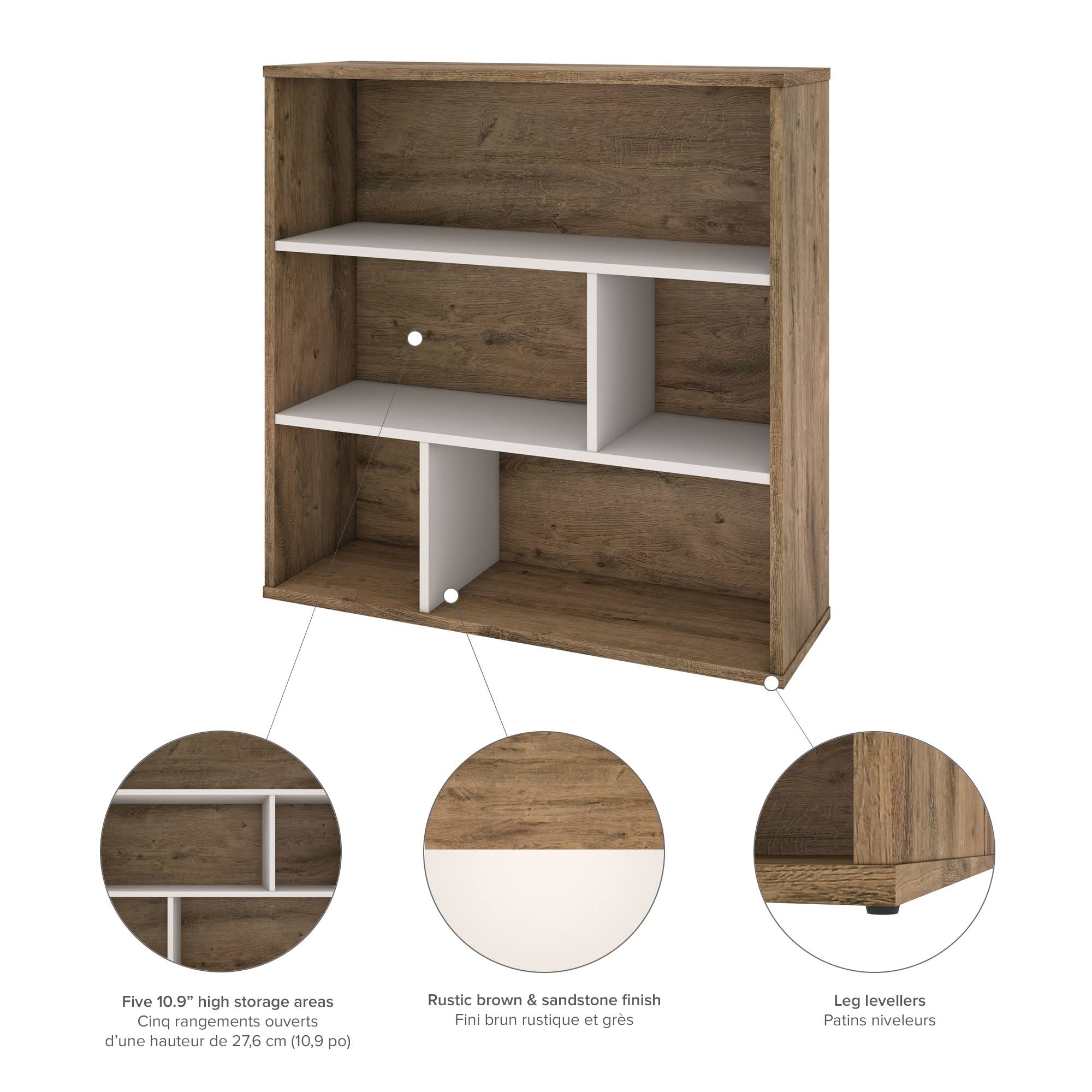 Rustic Brown Sandstone Asymmetrical Shelving Unit G951228