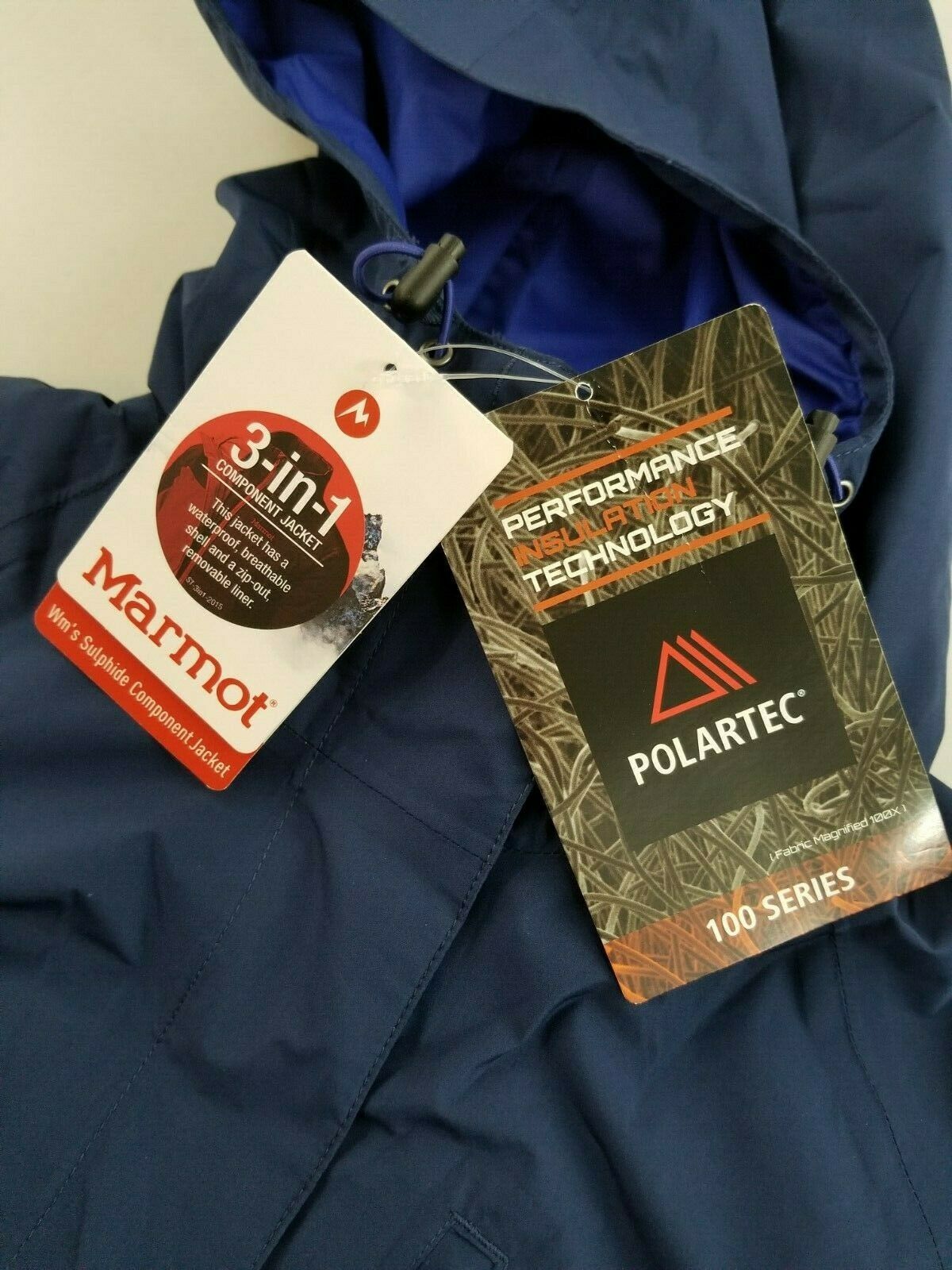 Navy Hooded Polartec 100 Women Jacket S741