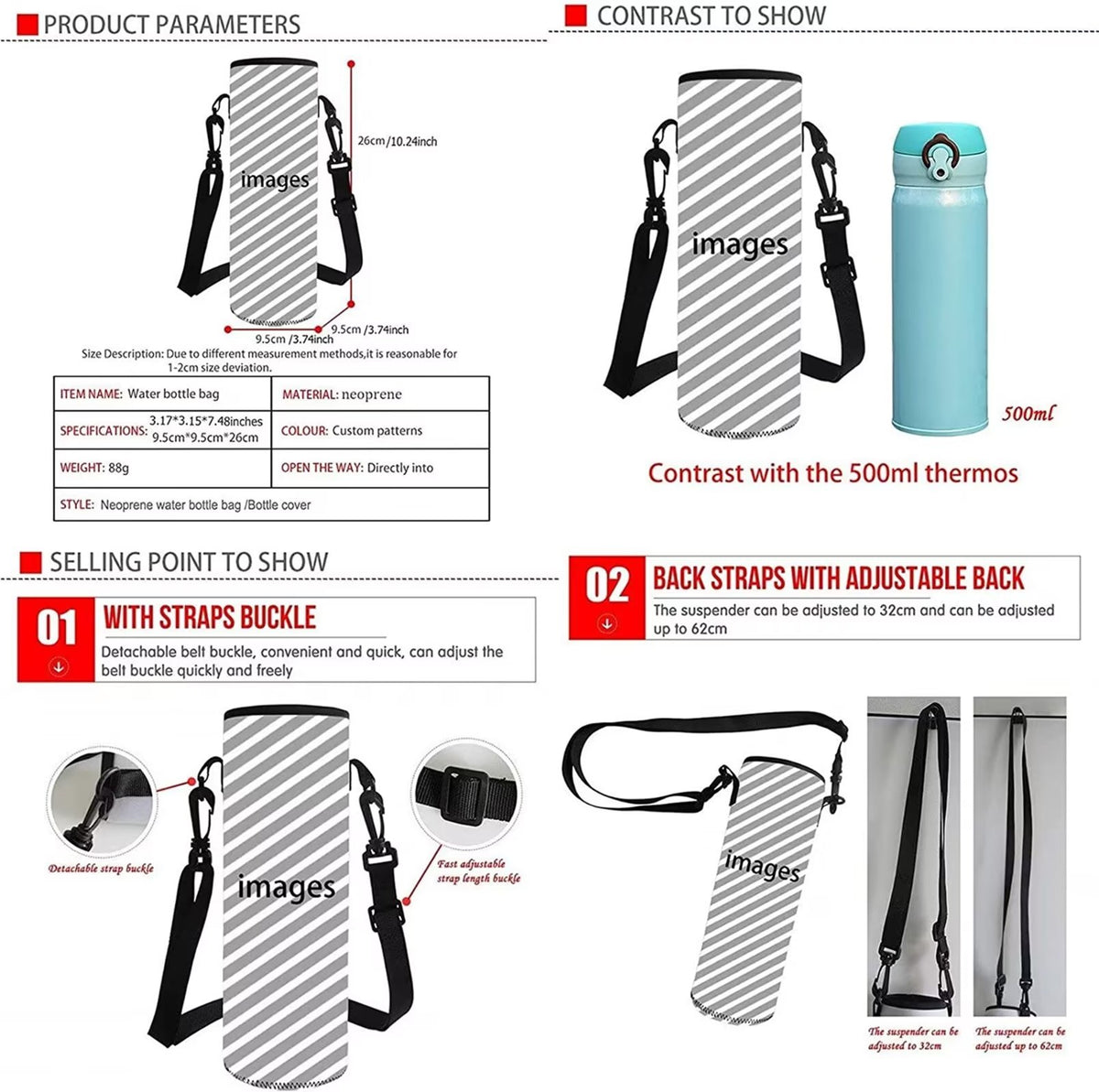 Cock Print Backpack 3-Piece Schoolbags Set with Front Zipper Pocket B908053