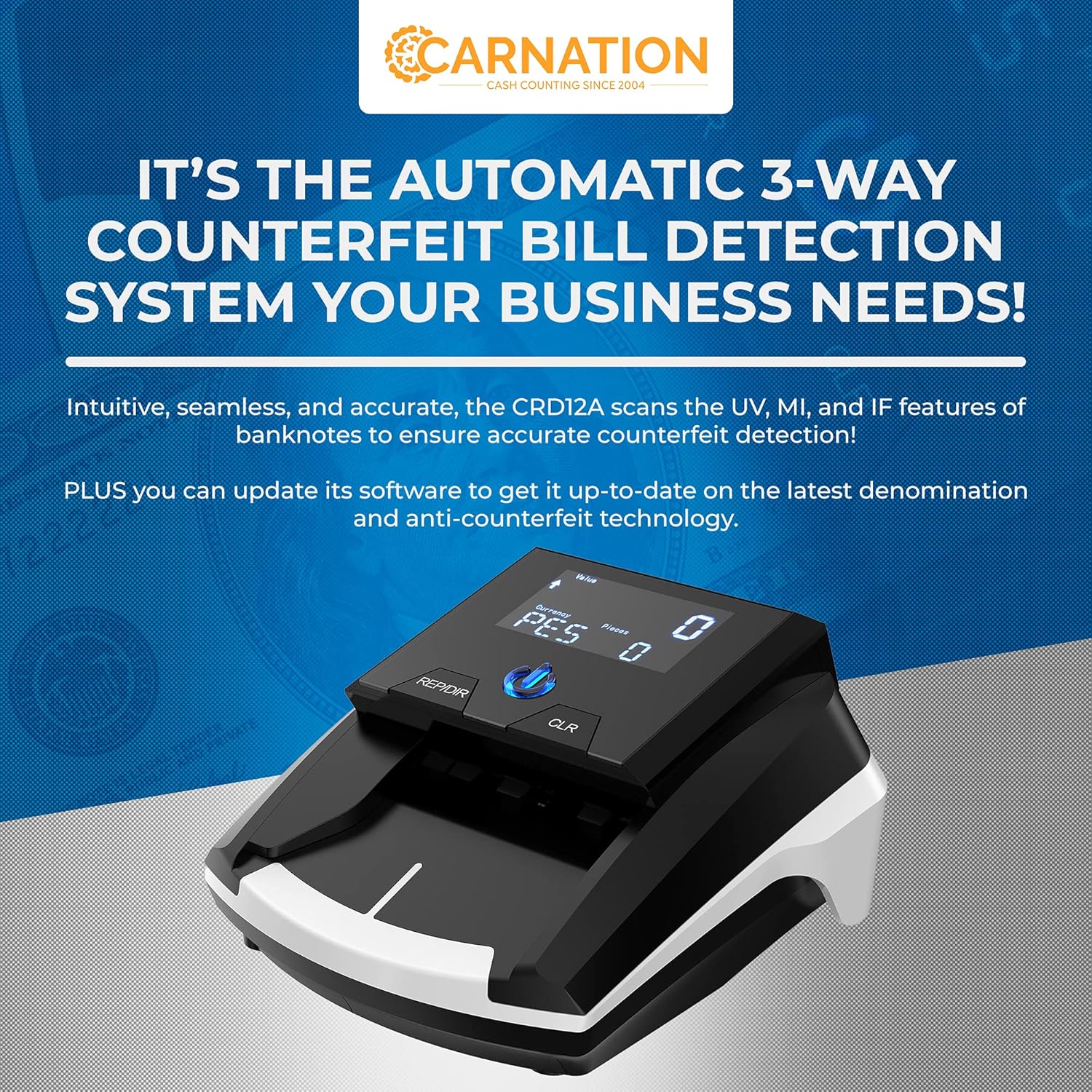 Automatic Counterfeit Bill Detector with Ultraviolet, Magnetic Ink, IR Technology L713601