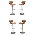 Faux Leather Swivel Barstool in Camel - Set of 4 H8223