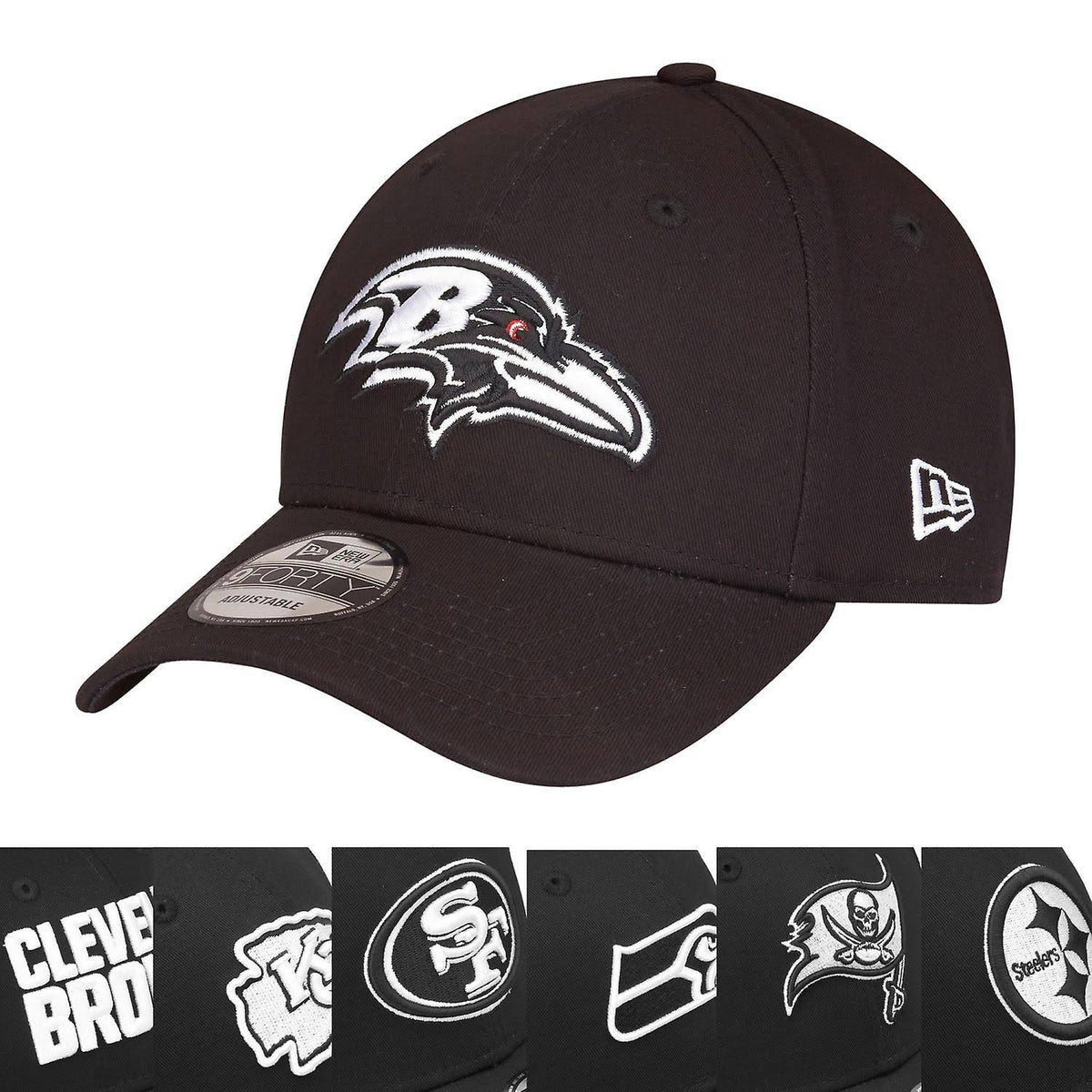 Black White Adjustable NFL Cap One Size A76056