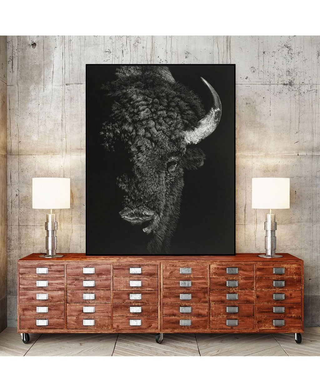 Framed Canvas Art Block - Tan S5866