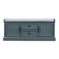 Dark Blue Cabinet and Drawers Storage Bench C666856