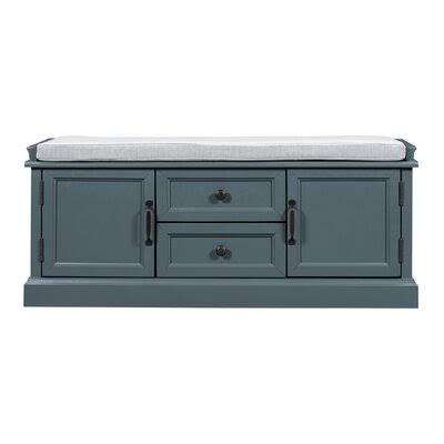 Dark Blue Cabinet and Drawers Storage Bench C666856
