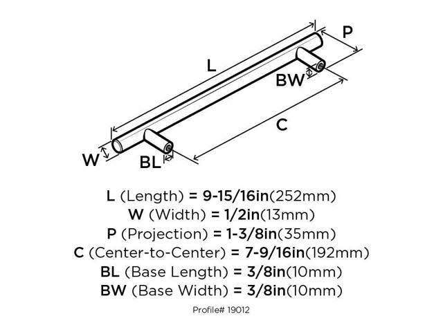 10 Pack Sterling Nickel Cabinet Pull B84927