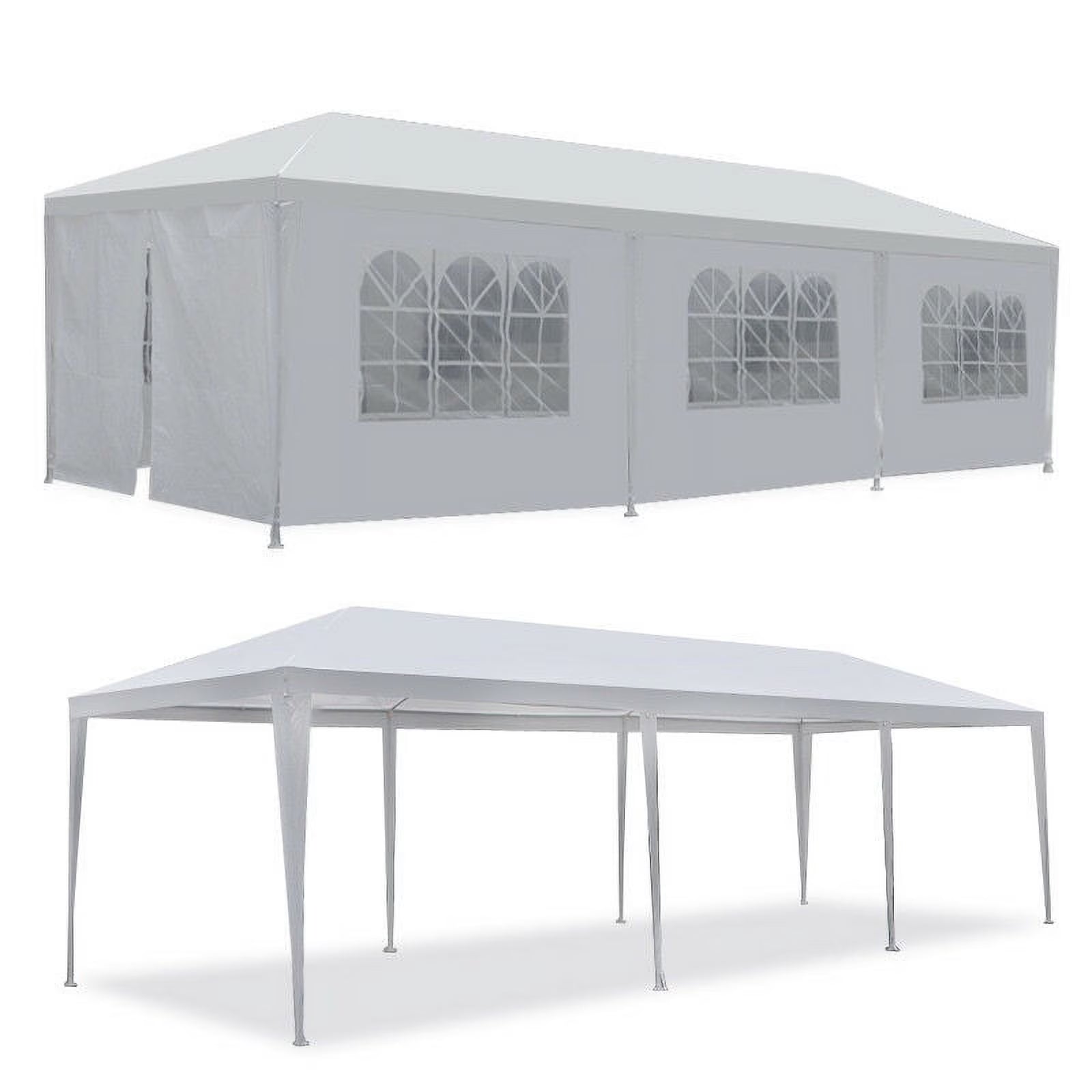 White Outdoor Gazebo Canopy Tent with 8 Removable Walls P8283