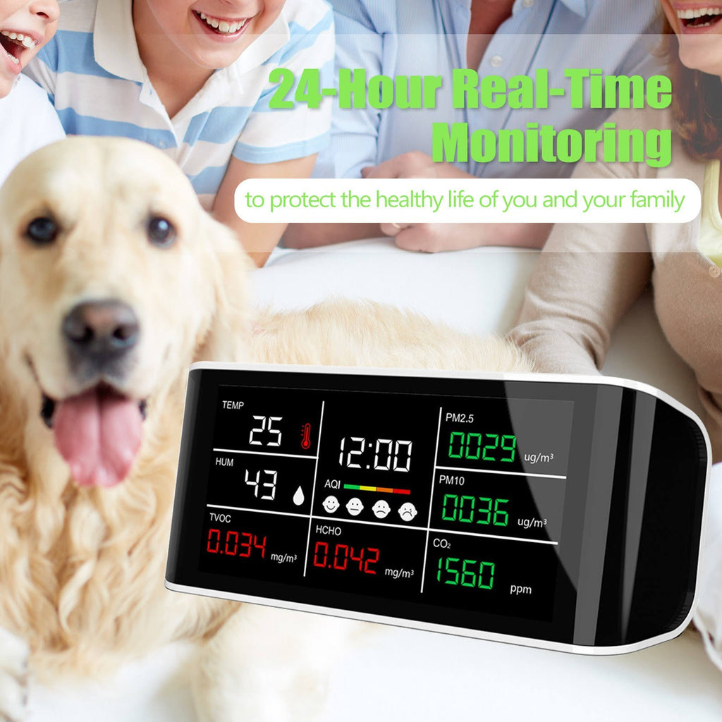 Portable Air Quality Analyzer CO2 PM2.5 PM10 Hcho TOVC Temperature Humidity Detector R9834