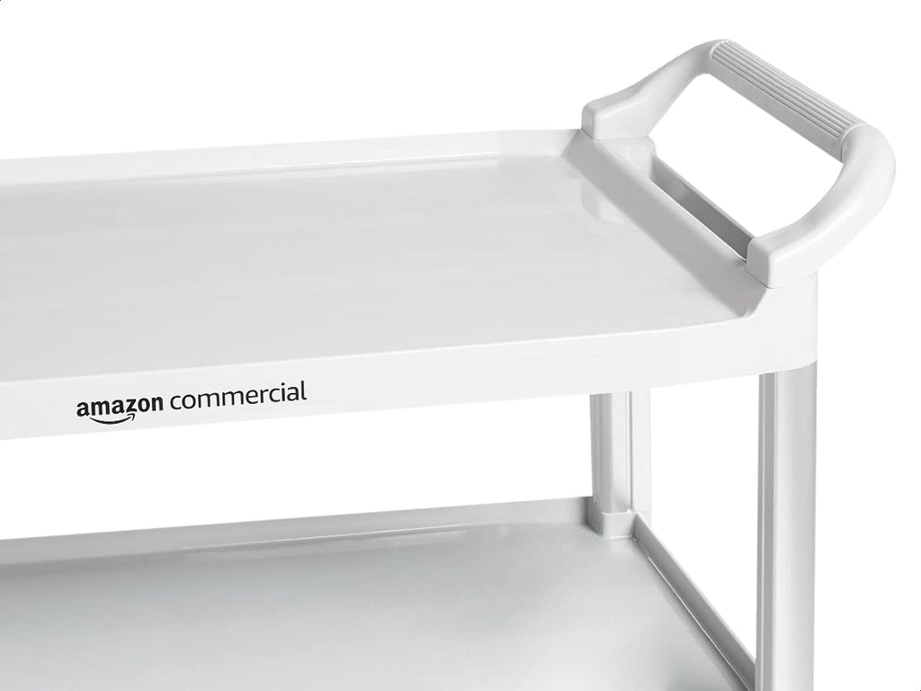 3 Shelves Utility Cart with 400 lbs Loading Capacity, Grey Q35409