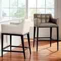 Dark Espresso Performance Linen Bar Height Counter Stool with Arms G524