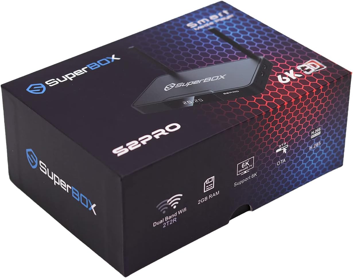 SuperBox S2 Pro with Backlit Mini Keyboard & Extra 8K HDMI Cable (2GB RAM + 16GB ROM) L94221