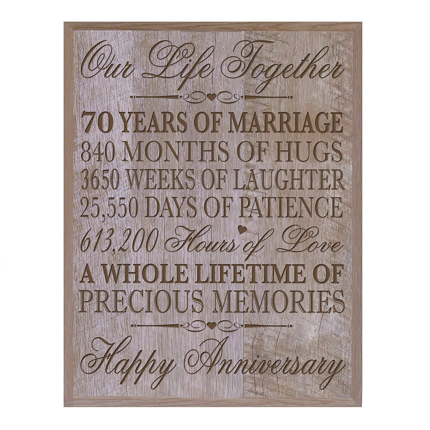 70th Wedding Anniversary Wall Plaque I7387