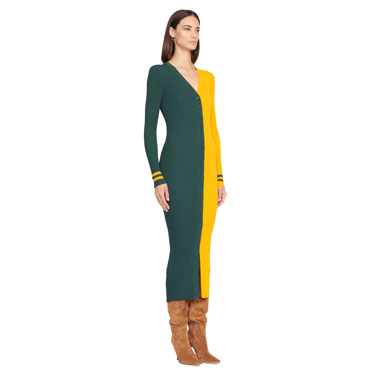 Green Bay Packers Knit Button-Up Sweater Dress M925060