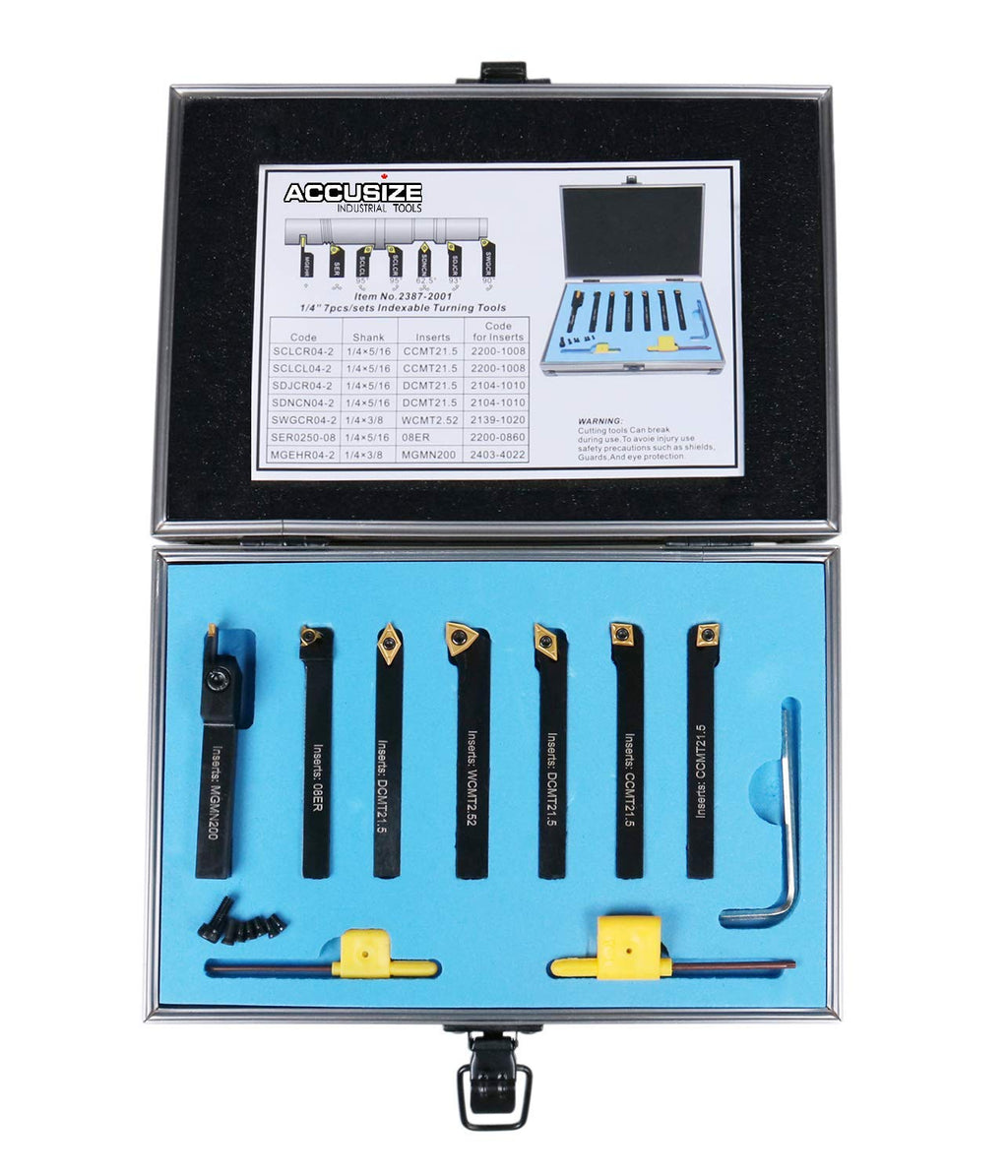 7 Pc Indexable Carbide Turning Tool Set K34034