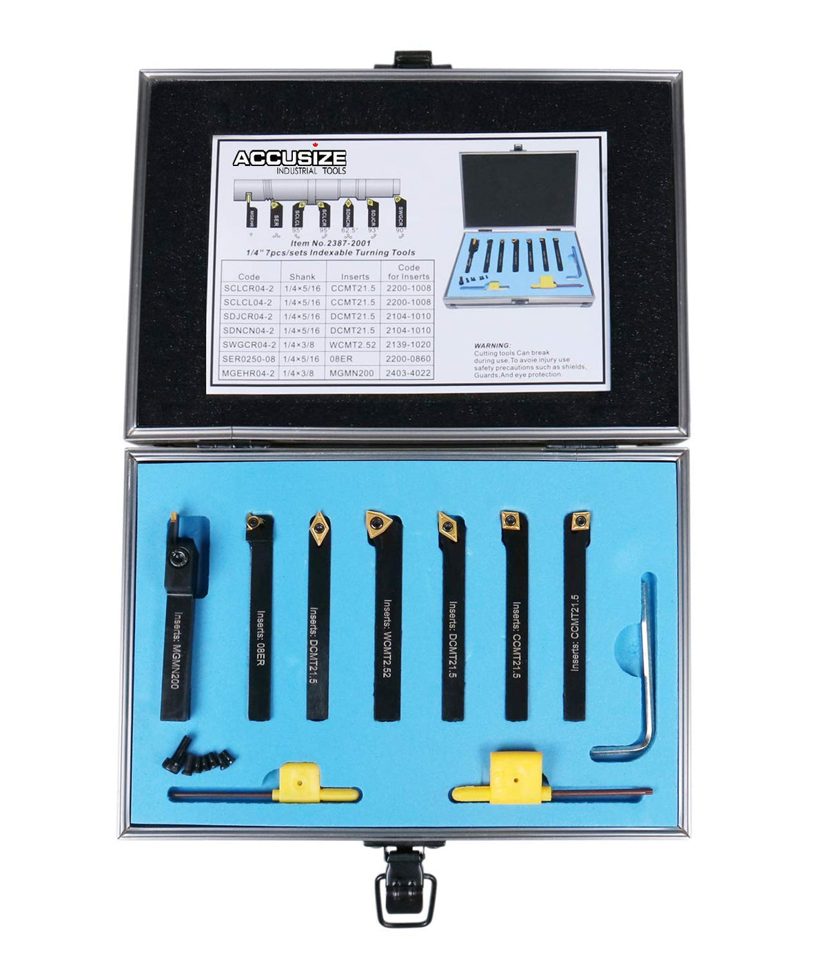 7 Pc Indexable Carbide Turning Tool Set K34034