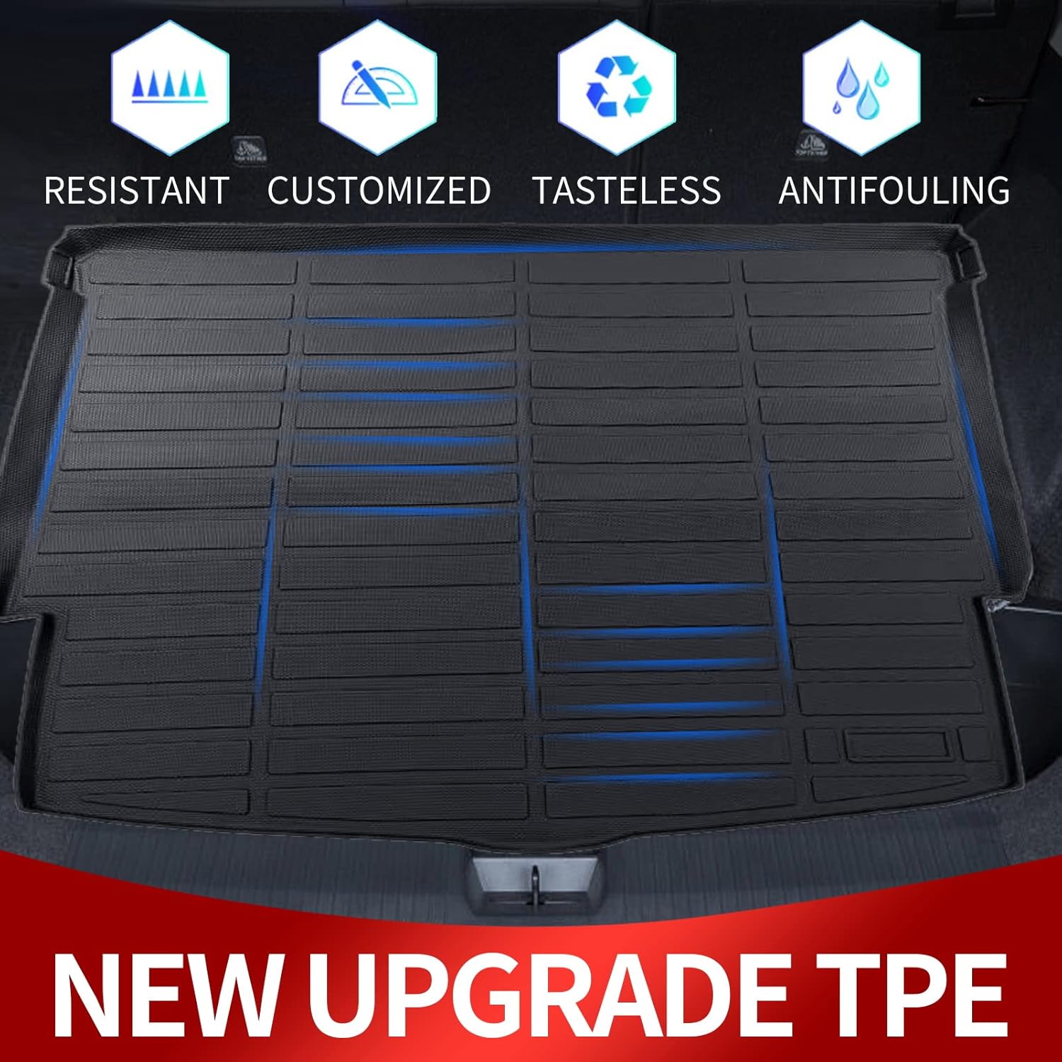 Black TPO Waterproof Rear Cargo Mat for 2021 2022 Nissan Rogue K38152
